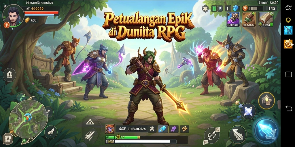 Gameplay RPG epik dengan karakter dan monster yang menakjubkan.
