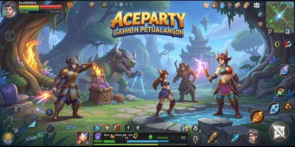 Tangkapan layar menampilkan pertempuran seru di dunia <strong>ACEPARTY</strong>.