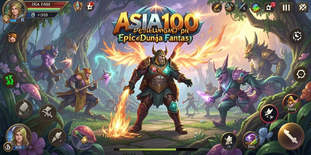 Gameplay ASIA100 menunjukkan aksi pertarungan seru dengan karakter yang dinamis.