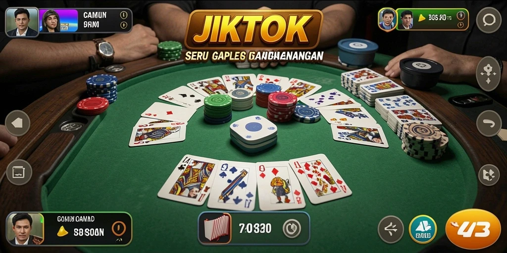 Tampilan gameplay seru dari game Gaple JKTOK.