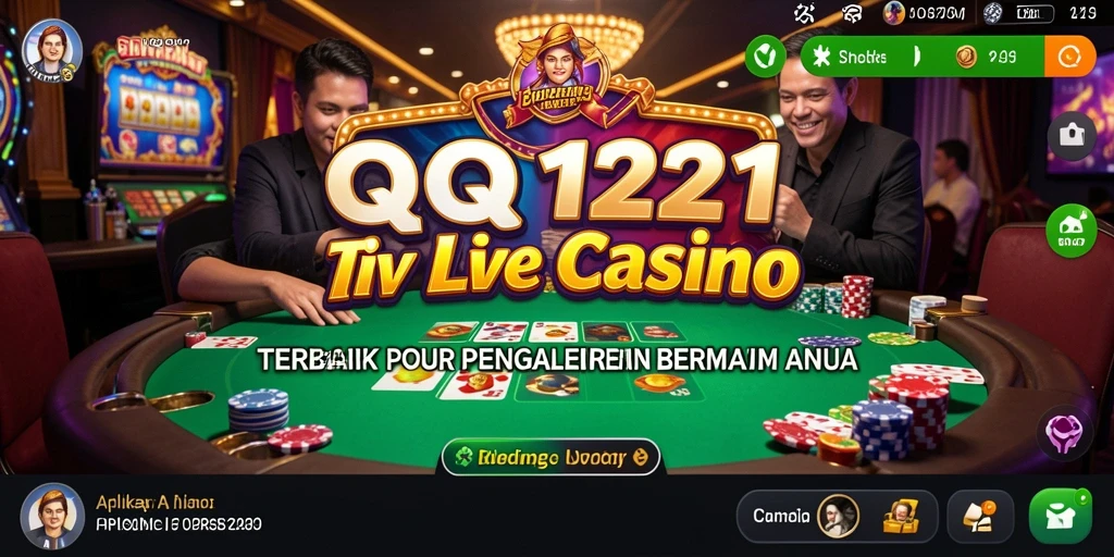 Tampilan gameplay langsung QQ1221 dengan dealer profesional di kasino.