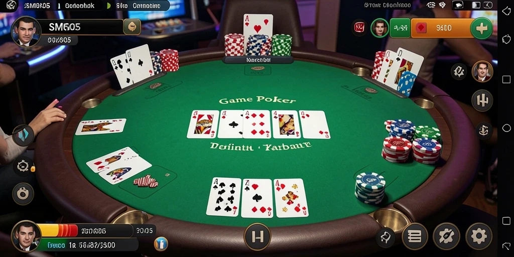 Tampilan gameplay poker yang seru dan interaktif di SM605.
