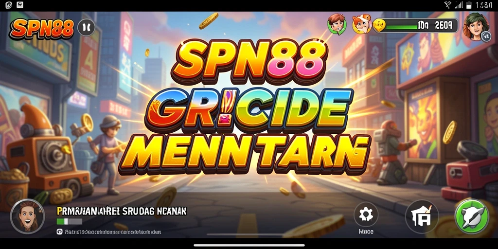 Screenshot utama SPN88 menampilkan gameplay arcade yang cepat dan menarik.
