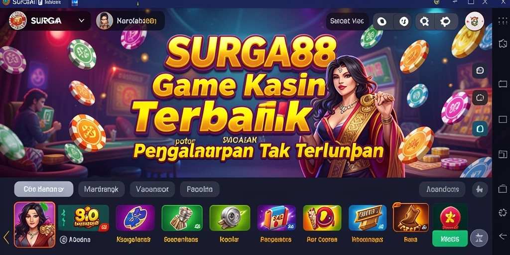 Tampilan gameplay SURGA88 yang mendebarkan dan penuh warna.